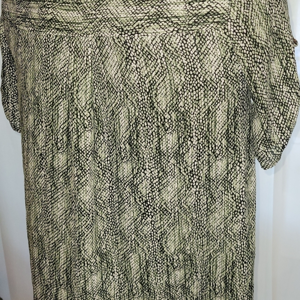 Michael Kors Snakeskin Print Sheer Blouse Women's Size Small, loose fit - Picture 4 of 5